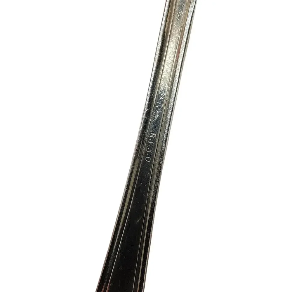 R.C.CO Vintage Silverplate Salad Forks 6 Pc Set Art Deco Stepped Handle